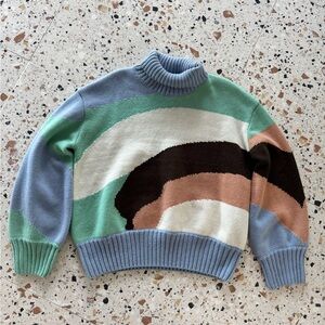 House of Sunny Blue and Green Knit Sweater